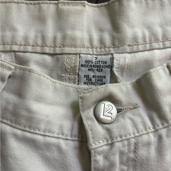 Vintage Levi Strauss Co khaki cargo shorts 100% cotton 3” inseam size 7 - Picture 2 of 5